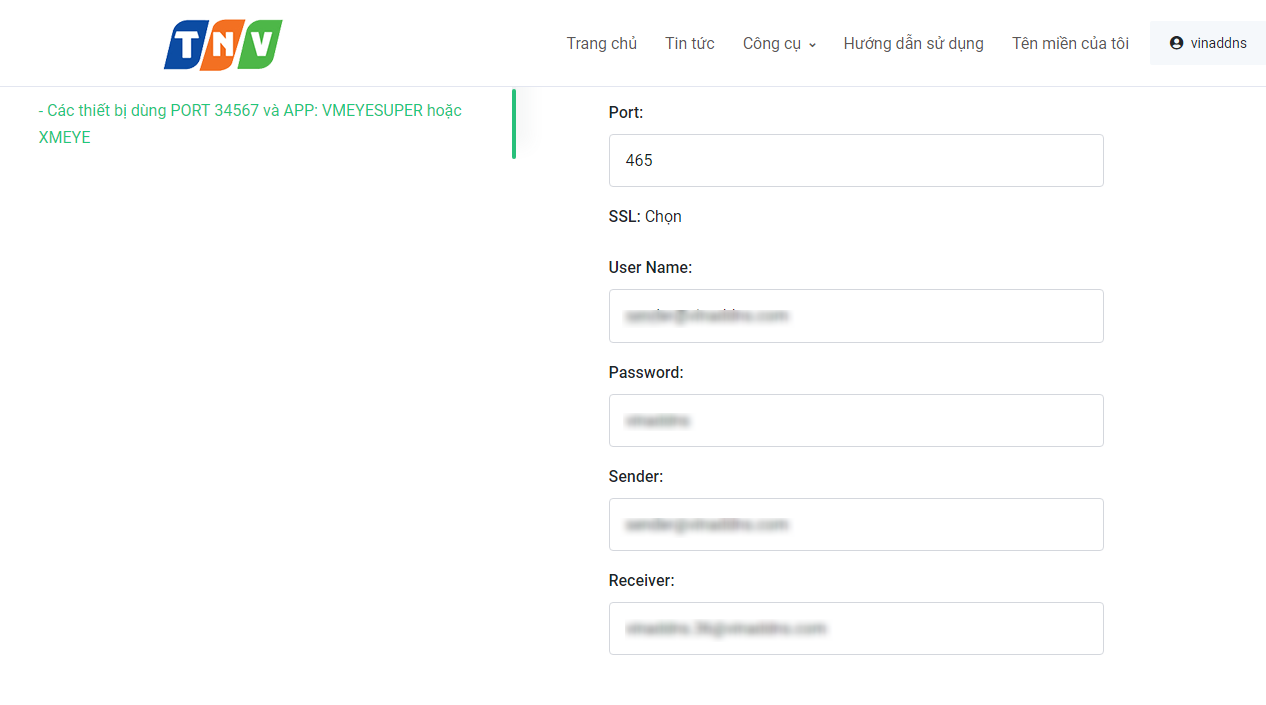 Hướng dẫn cài đặt tên miền trên thiết bị sử dụng giao thức SMTP hoặc Email alart