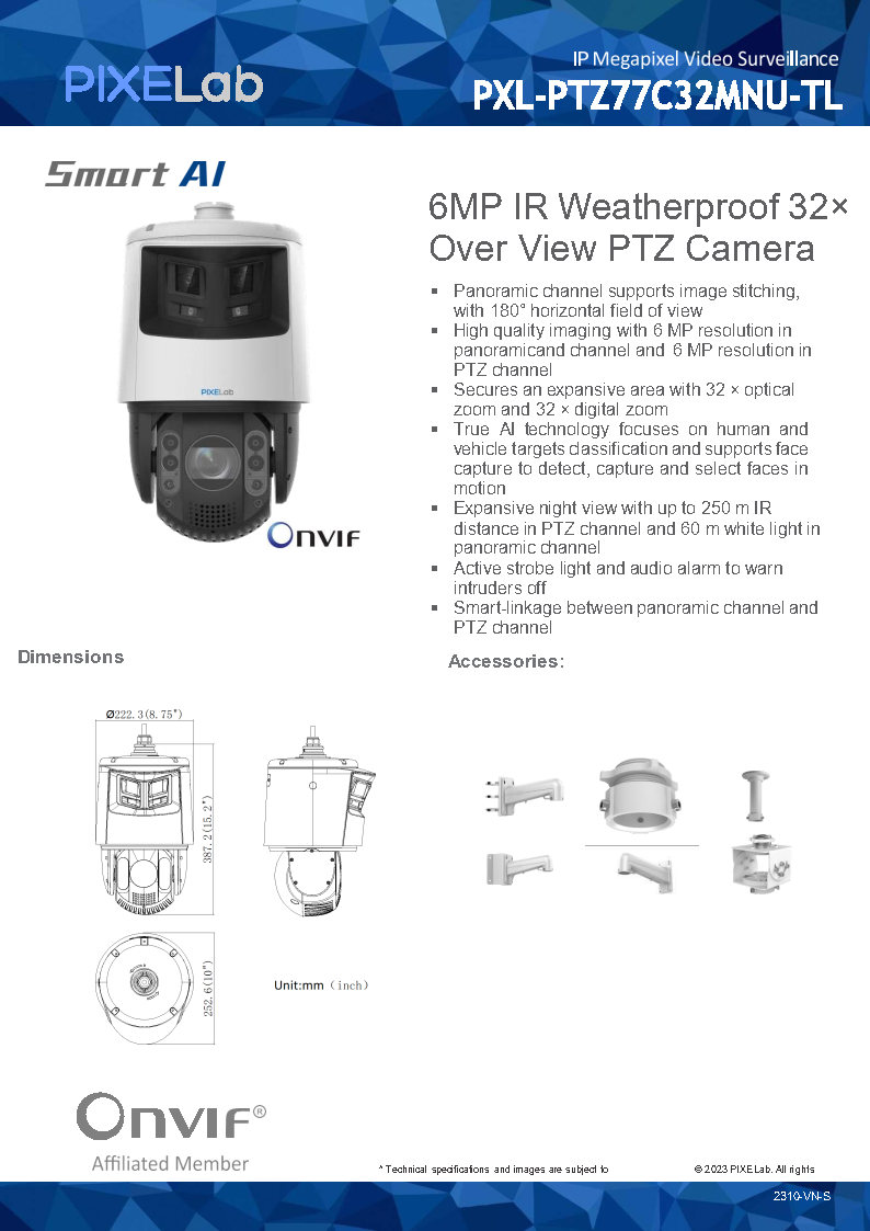 Camera chuyên dụng PIXELab PXL-PTZ77C32MNU-TL 32X PTZ 6MP